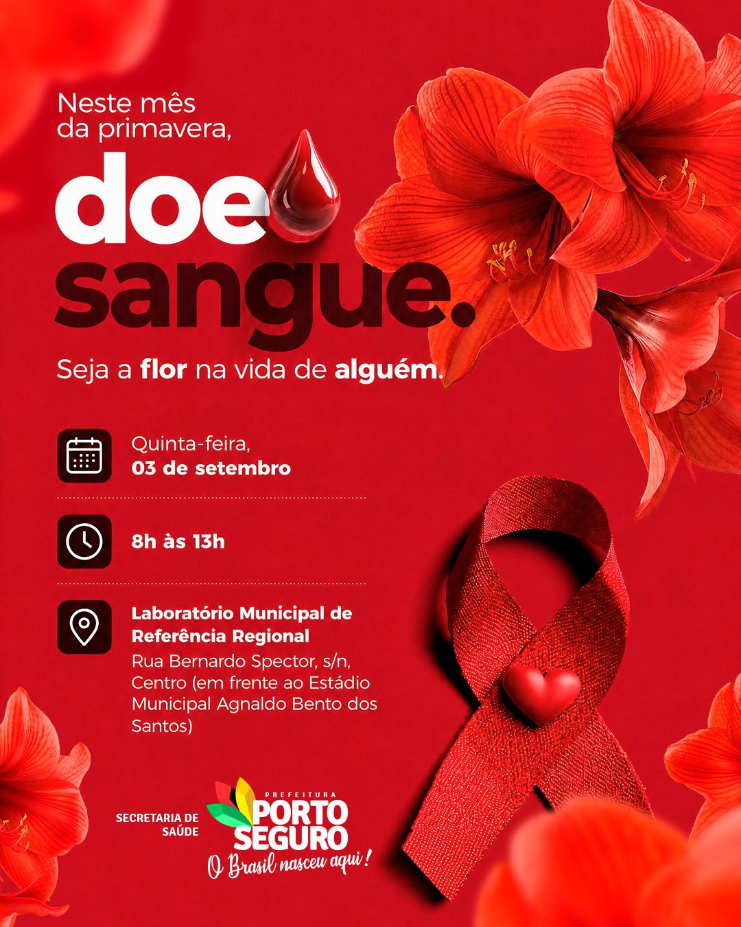 No mês da primavera, doe sangue. Seja a flor na vida de alguém!