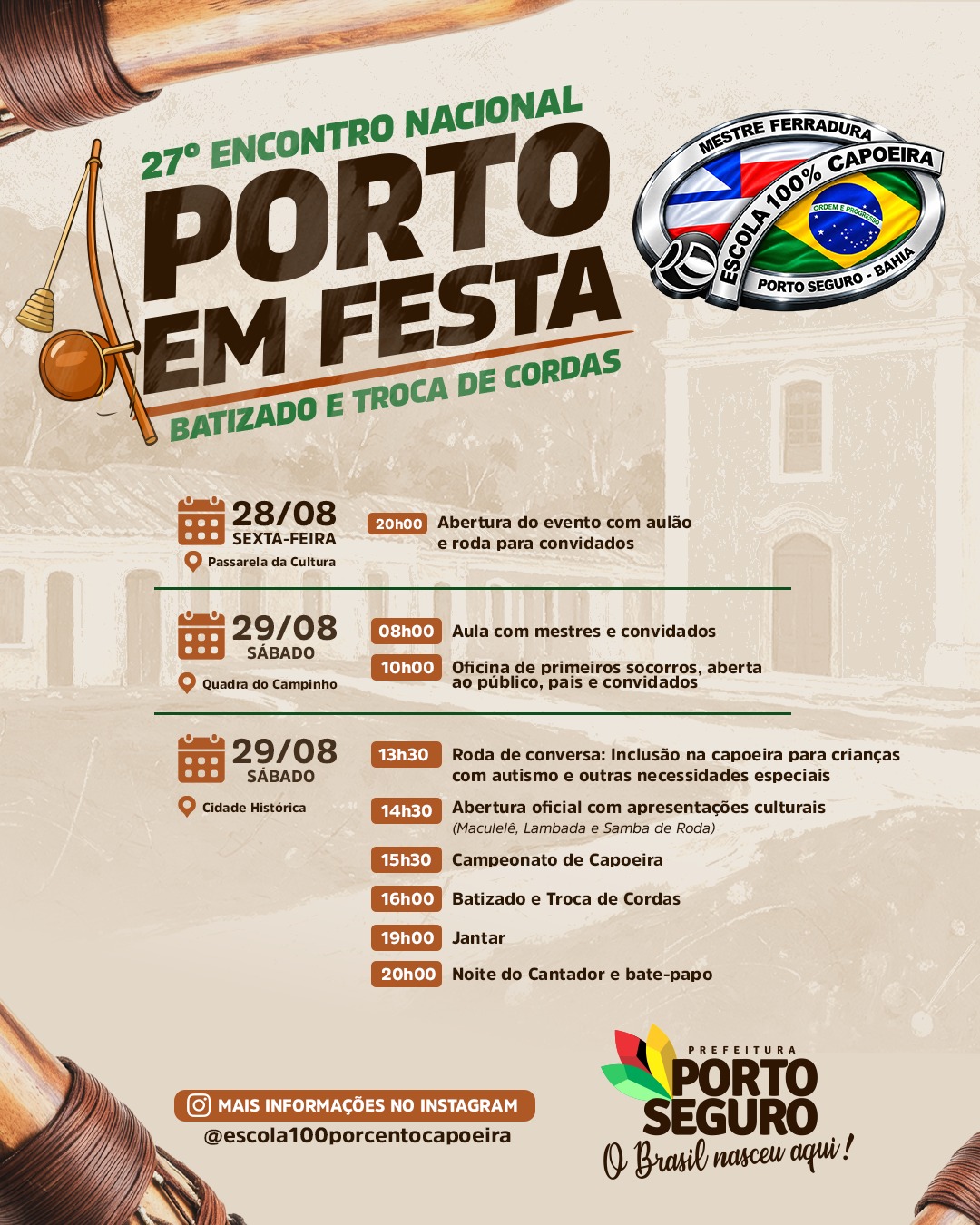 Porto em Festa celebra inclusão e preservação da capoeira