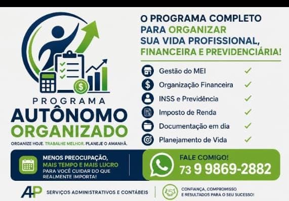 Programa Autônomo Organizado oferece suporte para MEIs e profissionais autônomos em Porto Seguro