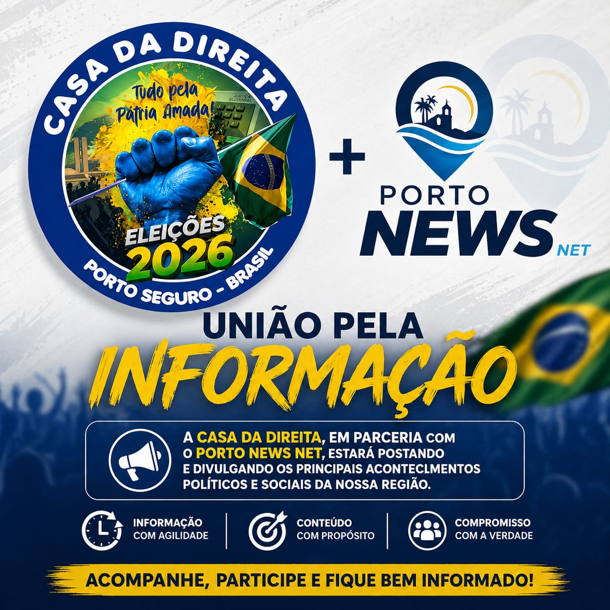 Casa da Direita e Porto News Net fortalecem parceria para ampliar informação na região